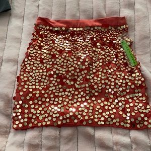 Alice + Olivia red sequin mini skirt - never worn!